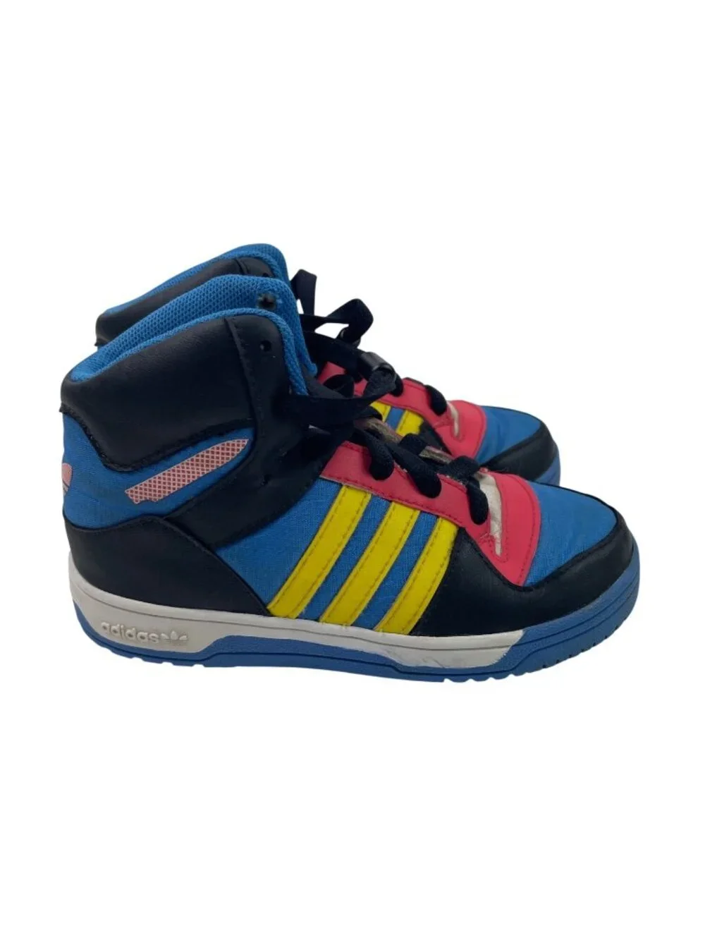 Adidas Hard Court Hi High-Top Shoes Multicolor Size 9.5 US Kids Retro Sneakers